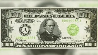 В США купюру номиналом 10 тыс. долларов продали на аукционе за почти полмиллиона