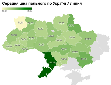 Ціна бензину та дизелю на різних АЗС 7 липня