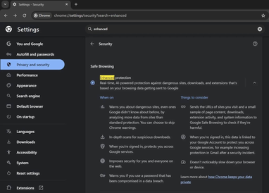Google додає ШІ у режим «Покращеного захисту» в Chrome