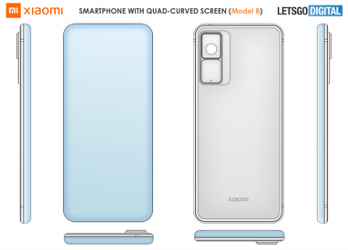 Xiaomi запатентовала полностью безрамочный смартфон с гибким экраном
