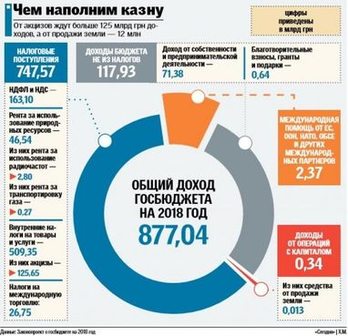 Звідки бюджет України отримає гроші (інфографіка)
