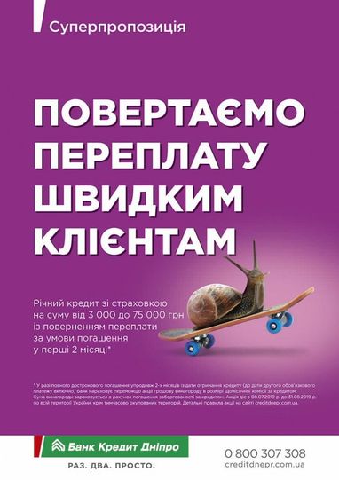 Вигідний «Спринт» від Банку Кредит Дніпро: спеціальна пропозиція для швидких позичальників