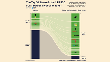 Всего 20 компаний способствуют прибыльности S&amp;P 500 в 2023 году