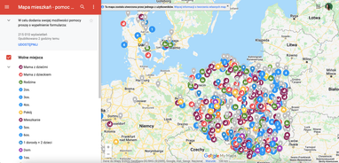 Интерактивная карта бесплатного жилья в Польше и Европе для украинцев