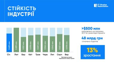 Українська ІТ-індустрія через вісім місяців війни демонструє зростання (інфографіка)