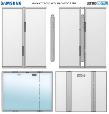 Гнучкий смартфон Samsung зі стилусом буде складатися втричі