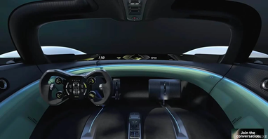 В салоне установили оригинальный руль-штурвал