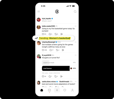 Threads запустил приватные сообщения и функцию выделения трендов