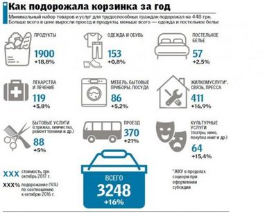 Как изменилась потребительская корзина в Украине (инфографика)