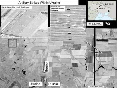США оприлюднили супутникові докази обстрілів України за допомогою артилерії і "Градів" з боку Росії (ФОТО)