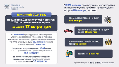 Митники зафіксували порушення на 17 млрд з початку року