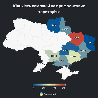 Кожна 8 компанія в Україні зареєстрована на прифронтовій території — Опендатабот