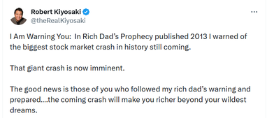 Кийосаки прогнозирует самый сильный обвал фондового рынка