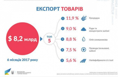 ТОП-5 товаров, которые Украина экспортирует в ЕС (инфографика)