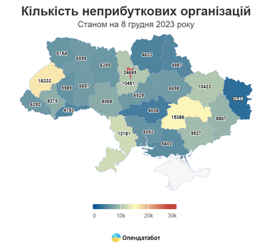 З початку війни в Україні рекордно збільшилась кількість благодійних організацій (інфографіка)