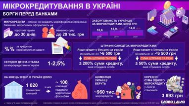 Долги украинцев по микрокредитам за последние три года