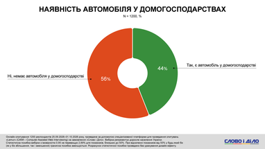 44% респондентов отметили, что в их домохозяйстве есть автомобиль