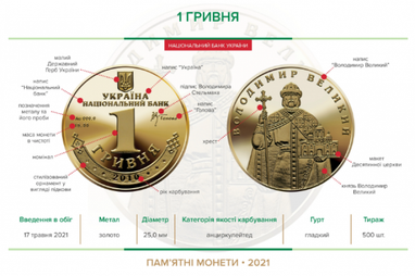 НБУ продав золотих пам’ятних монет на 2,3 млн грн