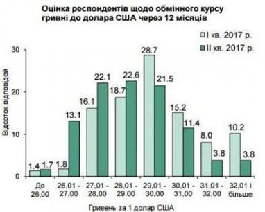 Бизнес ожидает курс более 29 - опрос НБУ (инфографика)