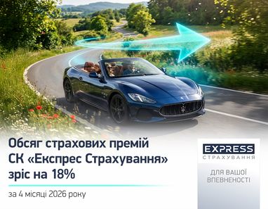 На изображении: сочетание роскошного движущегося по дороге авто и цифры роста компании на 18% за 4 месяца 2026 года, что должно продемонстрировать клиенту уверенное движение в будущее.