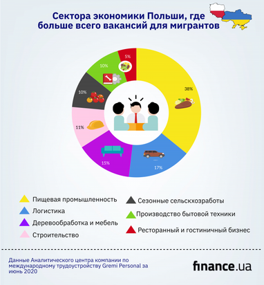 В каких отраслях экономики Польши будет работа для украинцев до конца 2020 года (инфографика)
