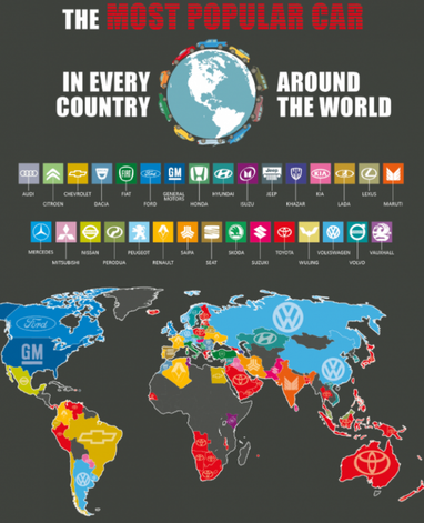 Рейтинг самых популярных в мире автомобилей (инфографика)