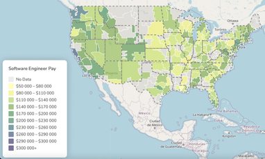 У США створили інтерактивну мапу зарплат IT-розробників: як це працює