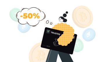 Криптокартці Trustee Plus виповнився рік: акційні знижки на випуск -50%