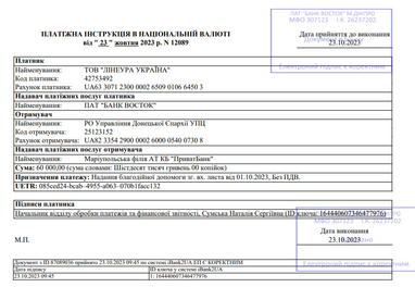 Допомога ЗСУ та благодійність за жовтень 2023 року