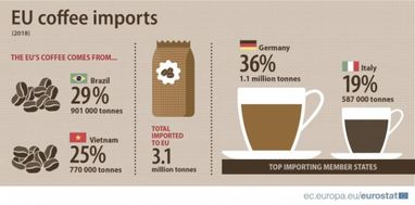 Какие страны ЕС импортируют больше всего кофе за год - Евростат