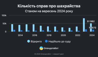 Майже утричі скоротилася кількість нових справ за шахрайство від початку року