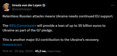 Єврокомісія надасть Україні кредит у розмірі до 35 млрд євро: Зеленський розповів, куди витратять кошти