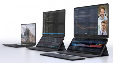 Compal показала концептуальные ноутбуки с двумя дисплеями и клавиатурой (фото)