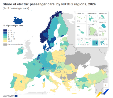 Де найбільше електромобілів в ЄС (інфографіка)