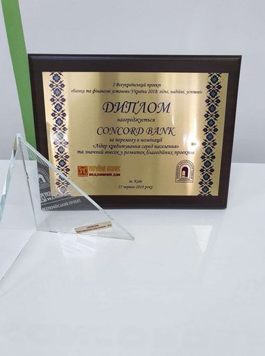 Concord bank одержал победу в номинации "Лидер кредитования среди населения"