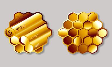 Монета в виде пчелиных сот побеждает в конкурсе инновационных монет (фото)