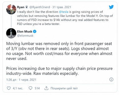 Маск рассказал, почему дорожают электрокары Tesla