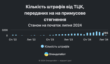 Скільки штрафів наклали ТЦК від початку року (інфографіка)