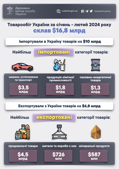 Інфографіка: Державна митна служба України