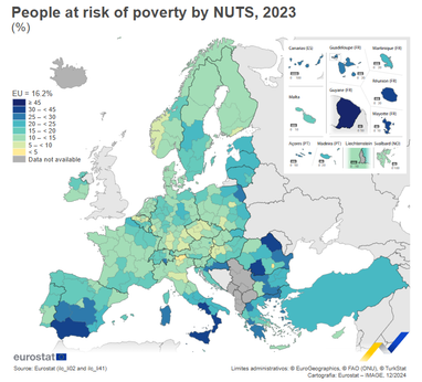 У яких регіонах ЄС люди найбільше схильні до ризику бідності (інфографіка)