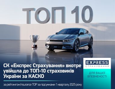 СК «Експрес Страхування» утримує свою позицію серед лідерів КАСКО у 2025 році