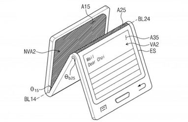 Samsung проектирует смартфон-раскладушку с экраном двойного складывания (схема)