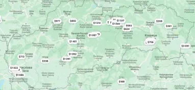 Карта стоимости аренды