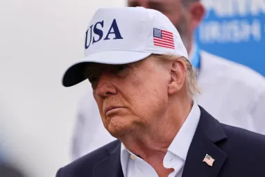 Дональд Трамп на турнире по гольфу Irish Open на поле Trump International Golf Links в Дунбеге, Ирландия