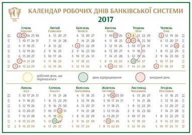 В НБУ повідомили, як будуть працювати банки на свята у 2017 (інфографіка)