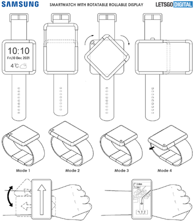 Samsung придумала годинник з екраном, що обертається і розтягується