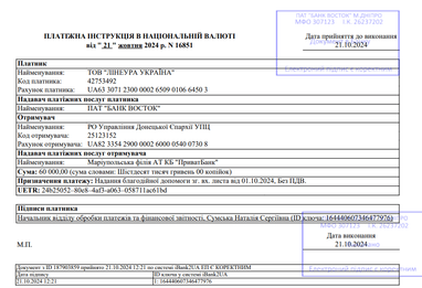 Помощь ВСУ и благотворительность за октябрь 2024 года