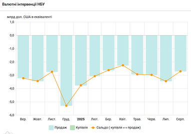 Продаж валюти на міжбанку в серпні скоротився на понад 20%