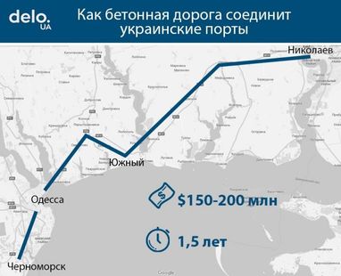 В Украине задумали забетонировать все дороги между портами (инфографика)