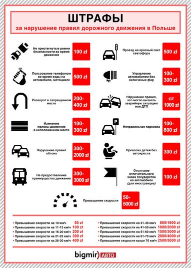 Штрафи за порушення ПДР у Польщі: де перевірити і як сплатити